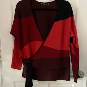 Nic + Zoe multicolored wrap sweater